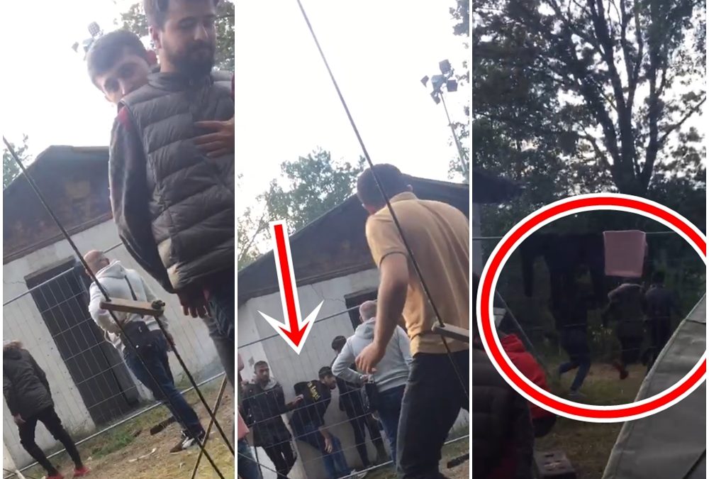 В Руднинкай сняли на видео, как нелегальные мигранты сбегают из лагеря